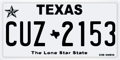 TX license plate CUZ2153