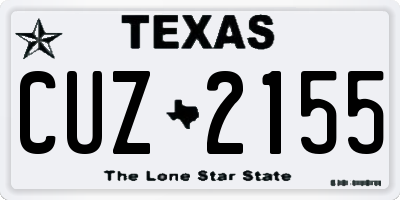 TX license plate CUZ2155