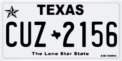 TX license plate CUZ2156