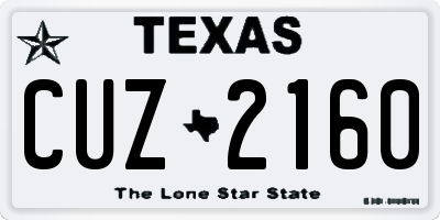 TX license plate CUZ2160