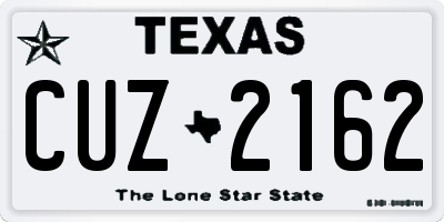 TX license plate CUZ2162