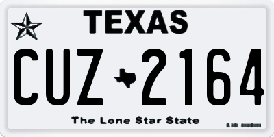 TX license plate CUZ2164