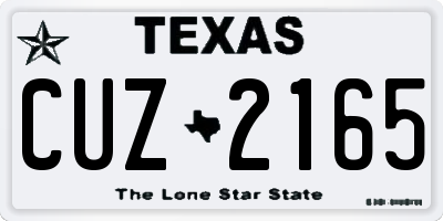 TX license plate CUZ2165