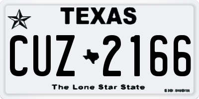 TX license plate CUZ2166