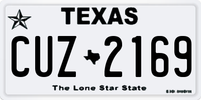 TX license plate CUZ2169