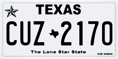 TX license plate CUZ2170