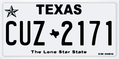 TX license plate CUZ2171
