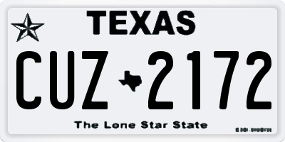 TX license plate CUZ2172