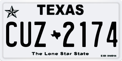 TX license plate CUZ2174
