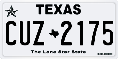 TX license plate CUZ2175