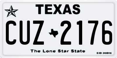 TX license plate CUZ2176