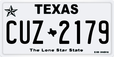 TX license plate CUZ2179