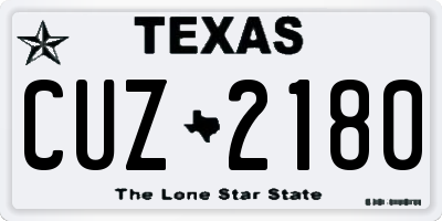 TX license plate CUZ2180