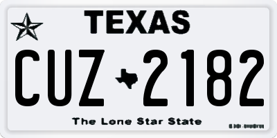 TX license plate CUZ2182