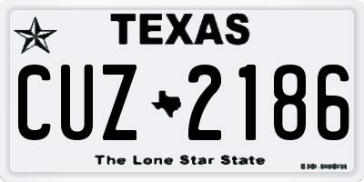 TX license plate CUZ2186