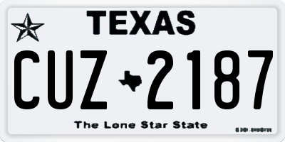 TX license plate CUZ2187