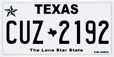 TX license plate CUZ2192