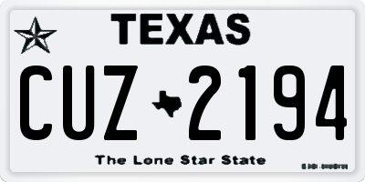 TX license plate CUZ2194