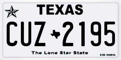 TX license plate CUZ2195