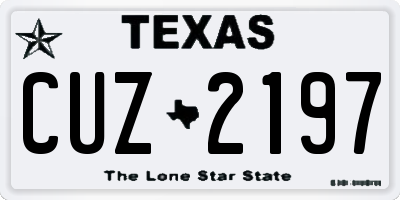 TX license plate CUZ2197
