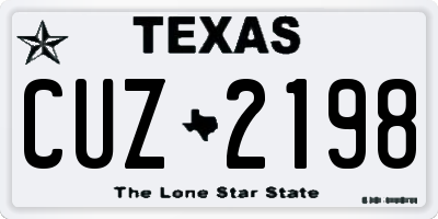 TX license plate CUZ2198