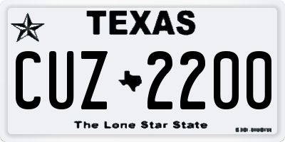 TX license plate CUZ2200