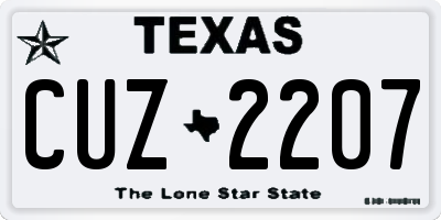 TX license plate CUZ2207
