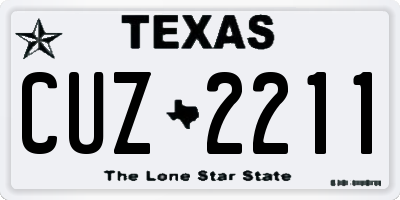 TX license plate CUZ2211
