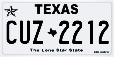TX license plate CUZ2212