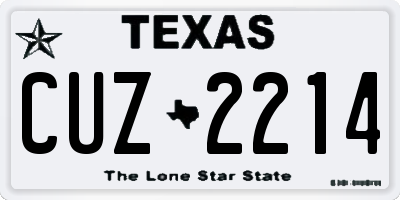 TX license plate CUZ2214