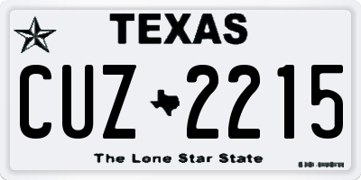 TX license plate CUZ2215