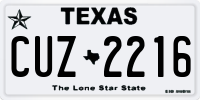 TX license plate CUZ2216