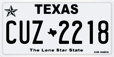 TX license plate CUZ2218