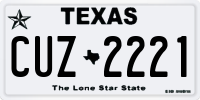 TX license plate CUZ2221