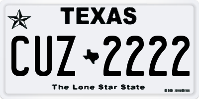 TX license plate CUZ2222