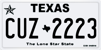 TX license plate CUZ2223