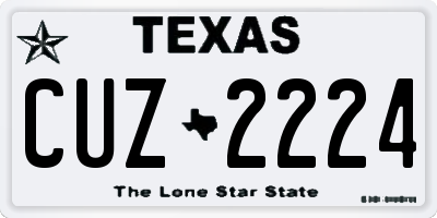 TX license plate CUZ2224