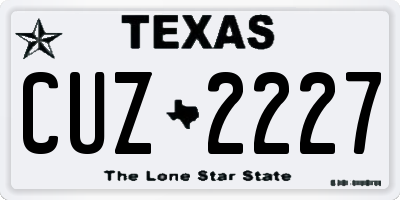 TX license plate CUZ2227