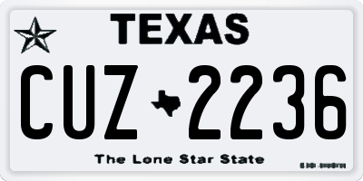 TX license plate CUZ2236