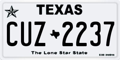 TX license plate CUZ2237