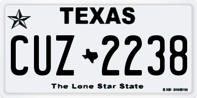 TX license plate CUZ2238