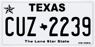 TX license plate CUZ2239
