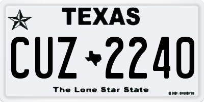 TX license plate CUZ2240