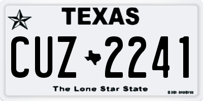 TX license plate CUZ2241