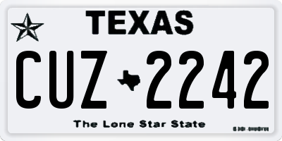 TX license plate CUZ2242