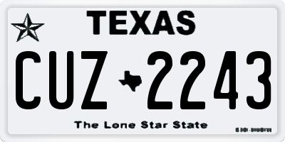 TX license plate CUZ2243