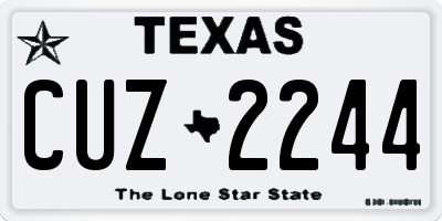 TX license plate CUZ2244