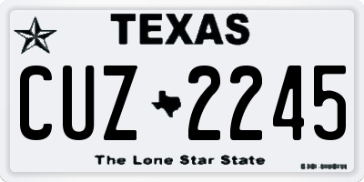 TX license plate CUZ2245