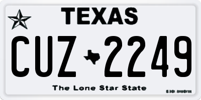 TX license plate CUZ2249
