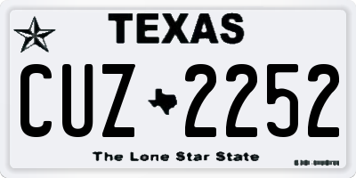 TX license plate CUZ2252